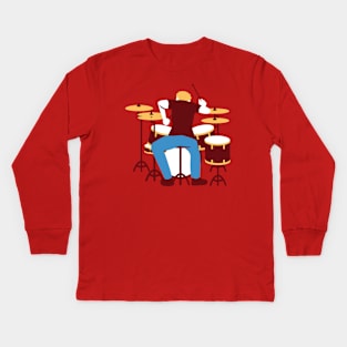 Drummer Kids Long Sleeve T-Shirt